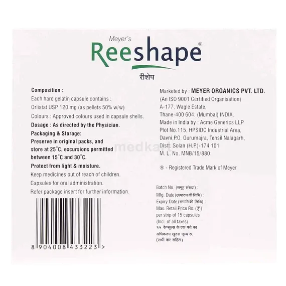 reeshape 120mg capsule 15's